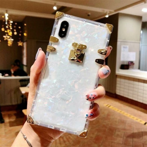 Luxury Square Clear TPU Cases For iPhone 12 11 Pro Max Shockproof Soft