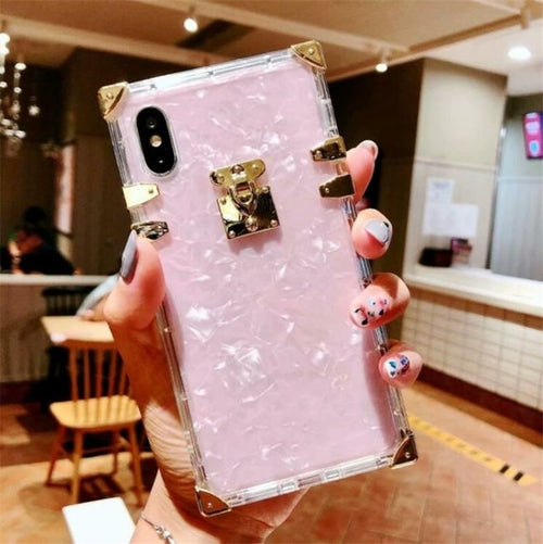 Luxury Square Clear TPU Cases For iPhone 12 11 Pro Max Shockproof Soft
