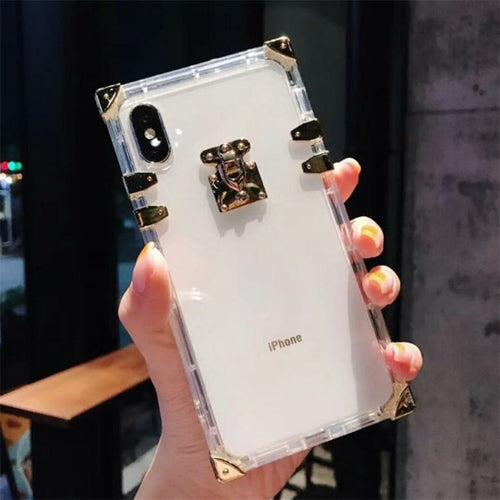 Luxury Square Clear TPU Cases For iPhone 12 11 Pro Max Shockproof Soft