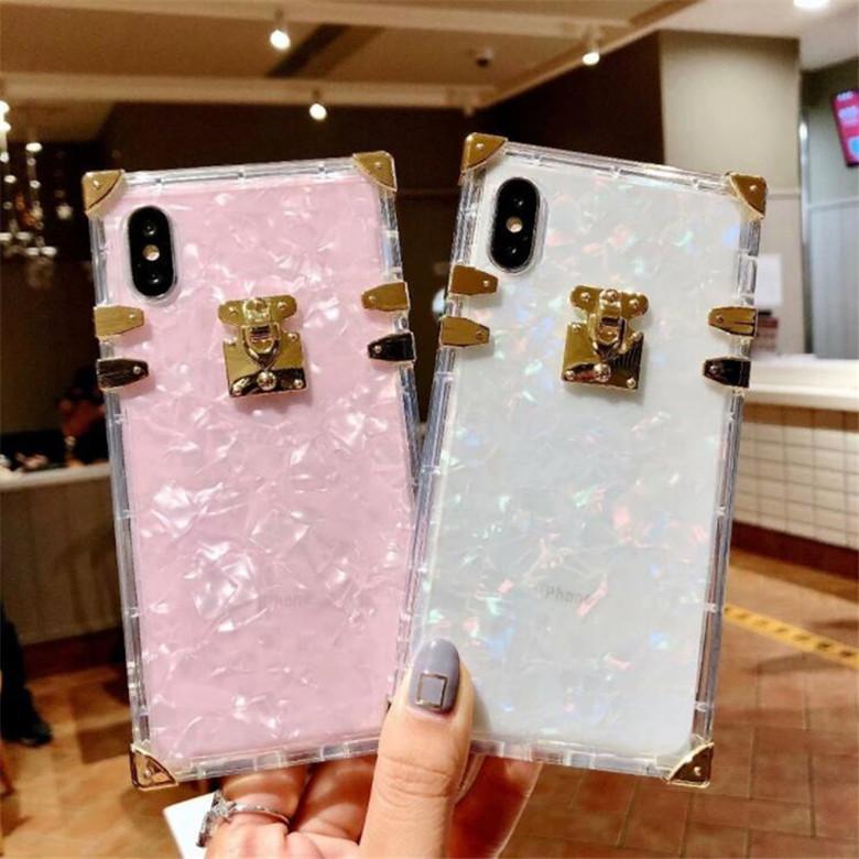 Luxury Square Clear TPU Cases For iPhone 12 11 Pro Max Shockproof Soft