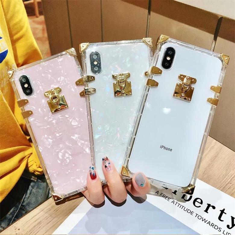 Luxury Square Clear TPU Cases For iPhone 12 11 Pro Max Shockproof Soft