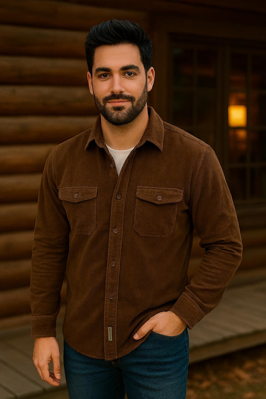 Men's Corduroy Button Up Shirt