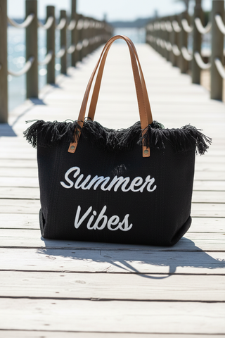 Summer Vibes Tote on dock