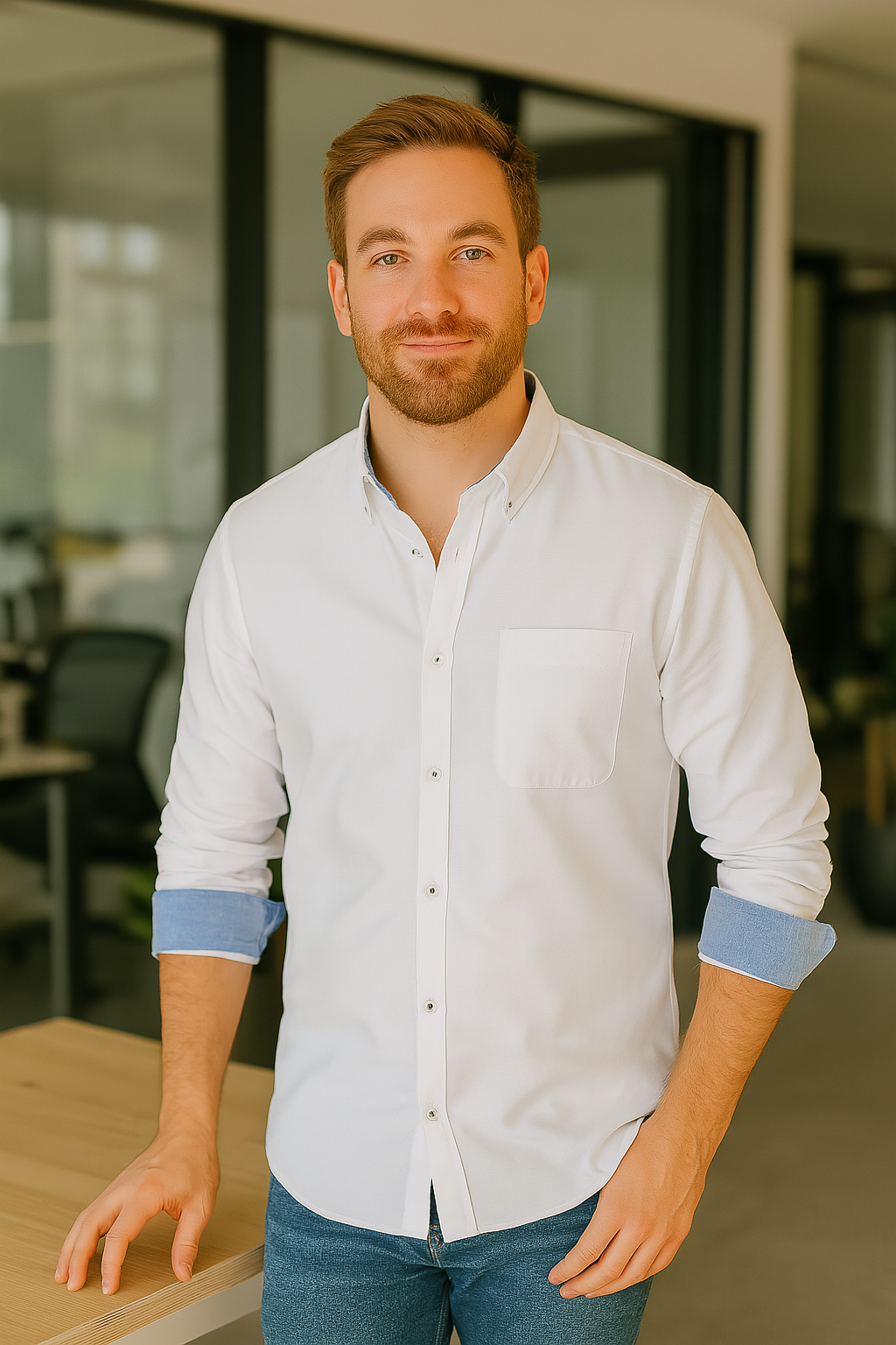 Men's Button Down Collared Neck Shirt